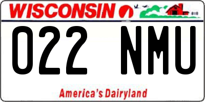 WI license plate 022NMU