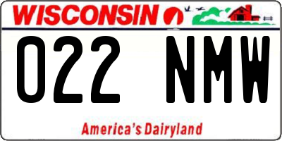 WI license plate 022NMW