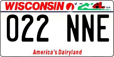 WI license plate 022NNE
