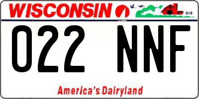 WI license plate 022NNF
