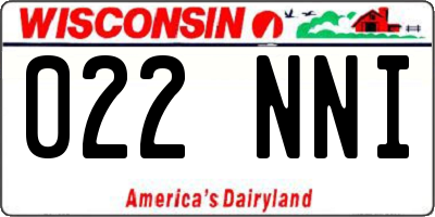 WI license plate 022NNI