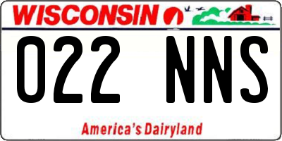 WI license plate 022NNS