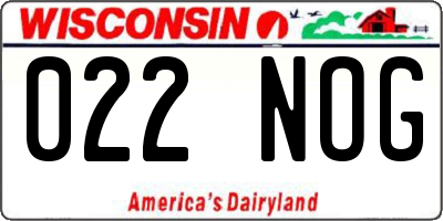 WI license plate 022NOG
