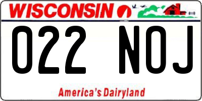 WI license plate 022NOJ