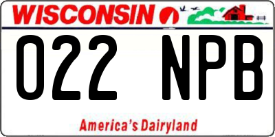 WI license plate 022NPB