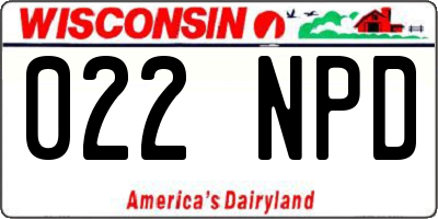 WI license plate 022NPD