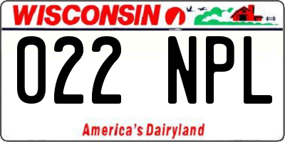 WI license plate 022NPL