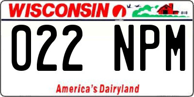WI license plate 022NPM