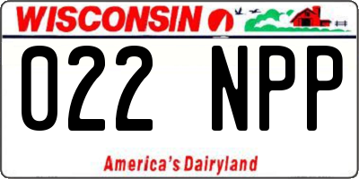 WI license plate 022NPP