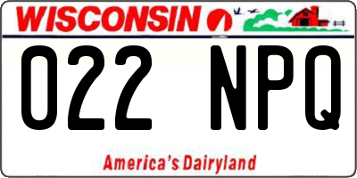 WI license plate 022NPQ