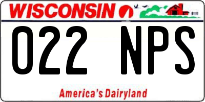 WI license plate 022NPS
