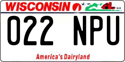 WI license plate 022NPU