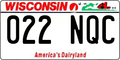 WI license plate 022NQC