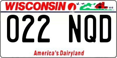 WI license plate 022NQD