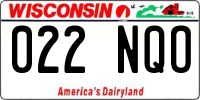 WI license plate 022NQO