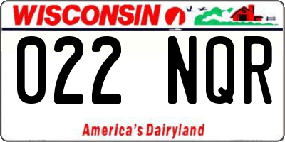 WI license plate 022NQR