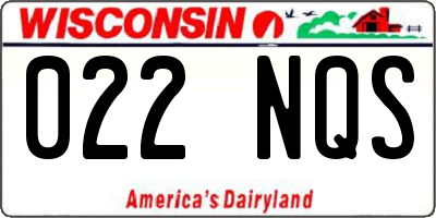 WI license plate 022NQS