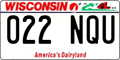WI license plate 022NQU