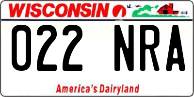 WI license plate 022NRA