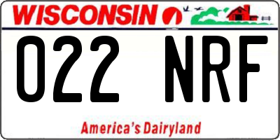 WI license plate 022NRF