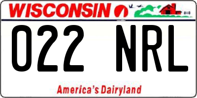 WI license plate 022NRL