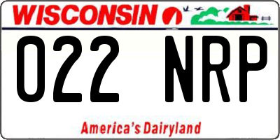 WI license plate 022NRP