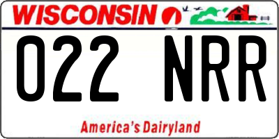 WI license plate 022NRR