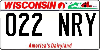 WI license plate 022NRY