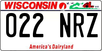 WI license plate 022NRZ