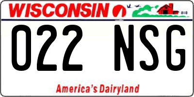 WI license plate 022NSG