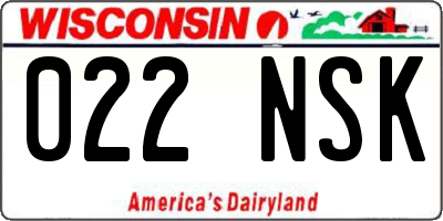 WI license plate 022NSK