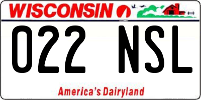 WI license plate 022NSL