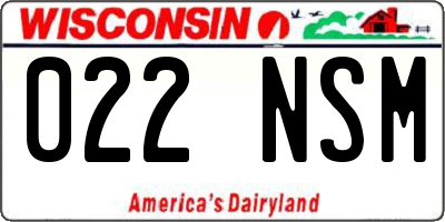 WI license plate 022NSM