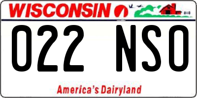 WI license plate 022NSO