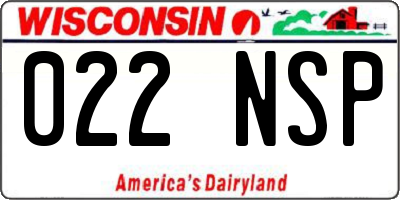 WI license plate 022NSP