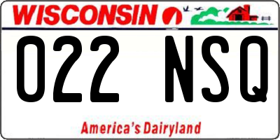 WI license plate 022NSQ