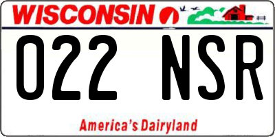 WI license plate 022NSR