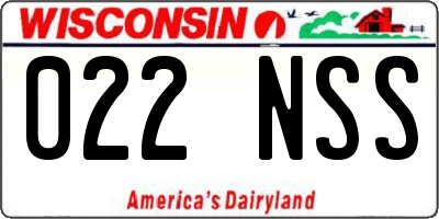 WI license plate 022NSS