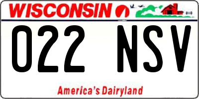 WI license plate 022NSV