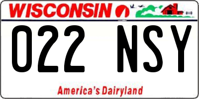 WI license plate 022NSY