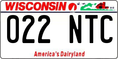 WI license plate 022NTC