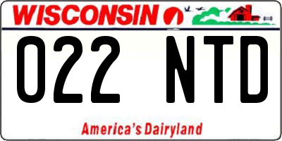 WI license plate 022NTD