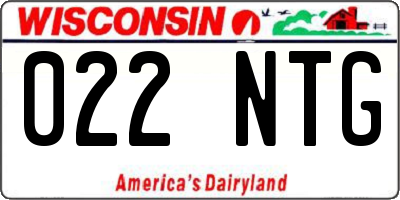 WI license plate 022NTG