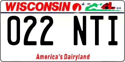 WI license plate 022NTI