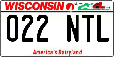 WI license plate 022NTL