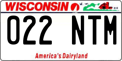 WI license plate 022NTM