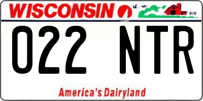 WI license plate 022NTR