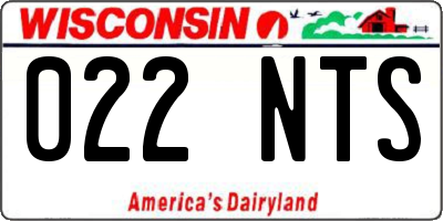WI license plate 022NTS