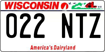 WI license plate 022NTZ