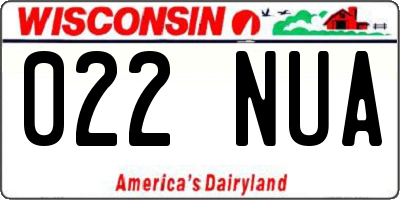 WI license plate 022NUA